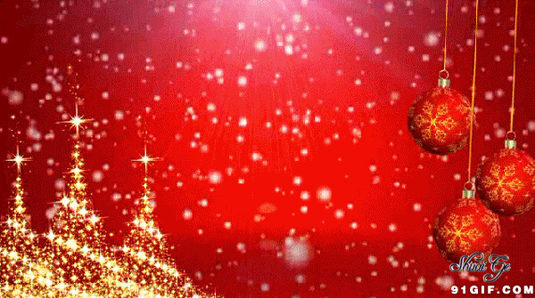 圣诞节雪景诱人图片