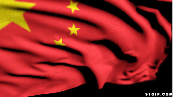 中国国旗迎风飘荡图片