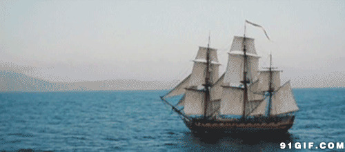大帆船海中航行图片