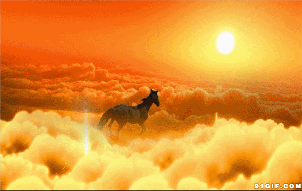 神马在天空奔跑图片
