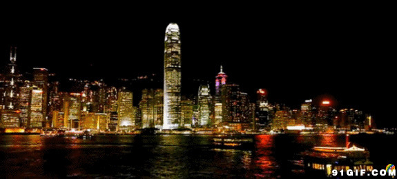 上海外滩城市夜景动态图片