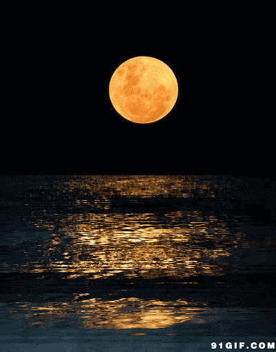 圆圆的大月亮动态图片