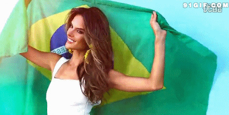 举巴西国旗拍照动态图