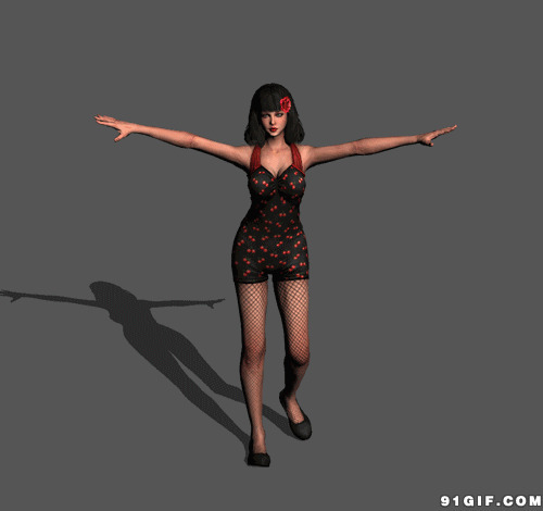 电脑3D制作跳舞女人图片