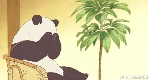 小熊猫害羞捂脸卡通动态图