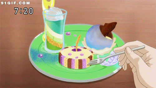 独享酥脆香口蛋糕动画图片