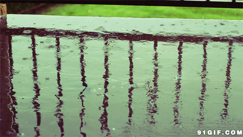 雨水滴落路面gif图