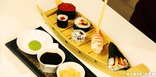 丰盛日本寿司动态图片