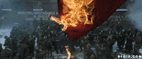 焚烧纳粹旗帜gif图片
