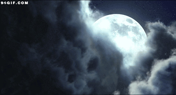 乌云遮住月光gif图片
