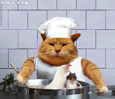 大猫厨师gif图片