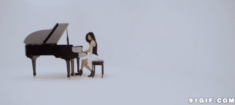 唯美女人弹钢琴gif图