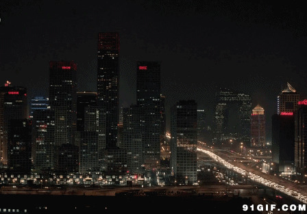 璀璨城市夜景闪图