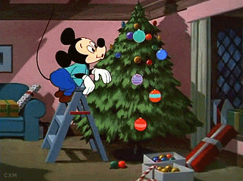 米老鼠装扮圣诞树动画图片