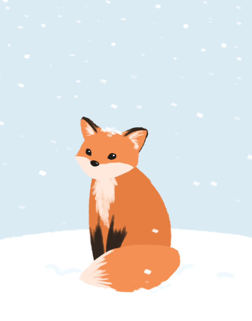 雪中狐狸动画图片