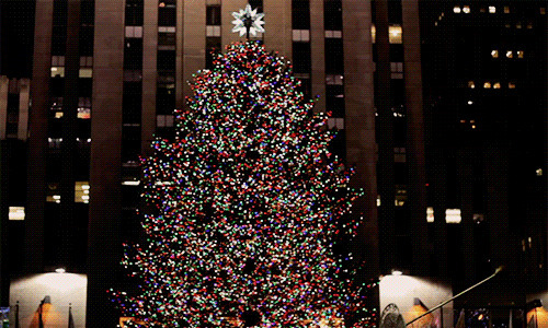 多彩闪烁圣诞树闪图