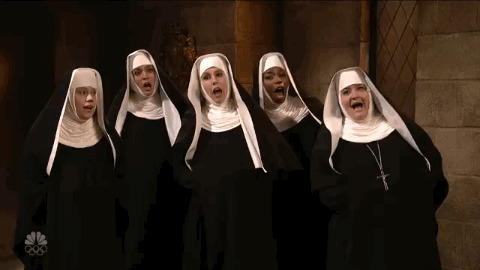 修女在一起唱歌gif图片