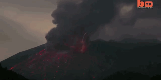 活火山爆发动态图