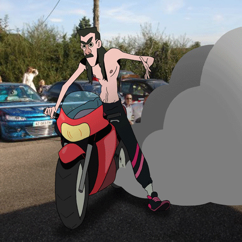 骑摩托车的人动画图片