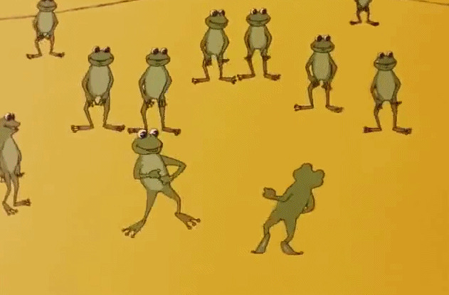 青蛙跳舞动态图片