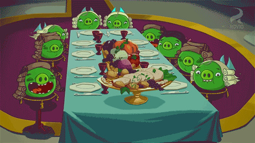 绿猪丰盛晚宴动画图片