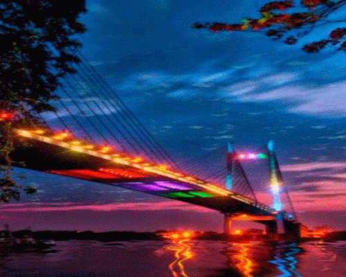 璀璨跨海大桥唯美图片