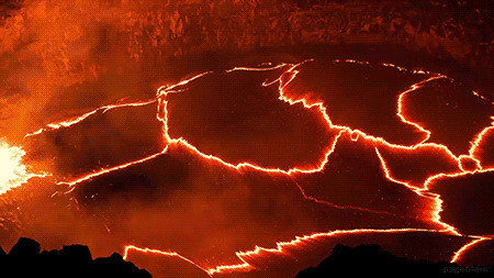 火山岩浆动态图片