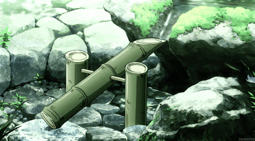 竹子原始取水工具动画图片