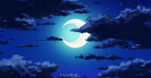 月亮与乌云动态图片