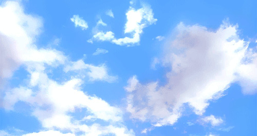 朵朵白云和蓝天gif图片