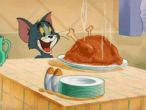 卡通米老鼠看烤鸭GIF图片
