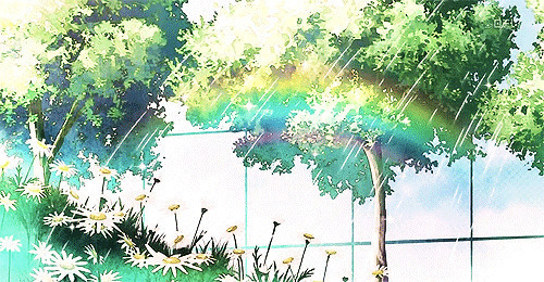 雨中的七彩虹动画图片