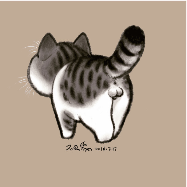 小猫摇尾巴动画图片素材