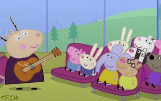 猪老师教佩奇唱歌动画图片