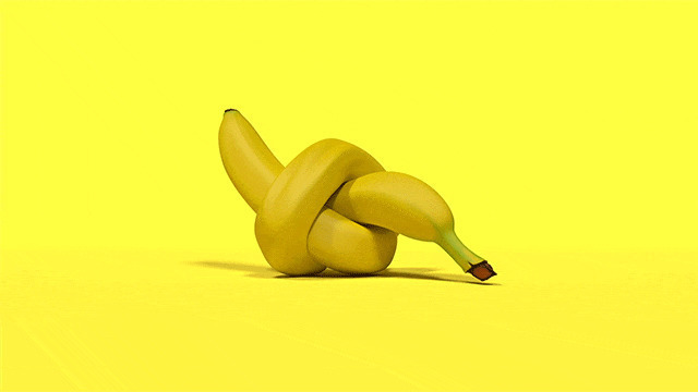 卡通香蕉打结搞笑gif图片