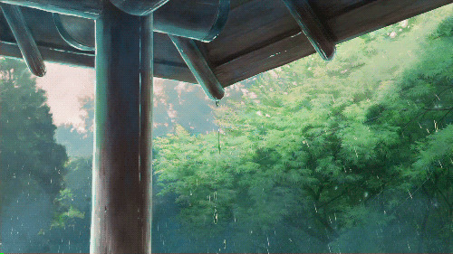 雨水从屋檐滴落GIF图片
