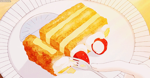 小叉子切蛋糕动画图片