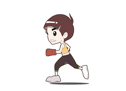 拳击手跑步训练动画图片