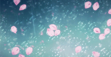 水流冲击花瓣动画图片