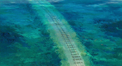 一条海底铁轨动画图片