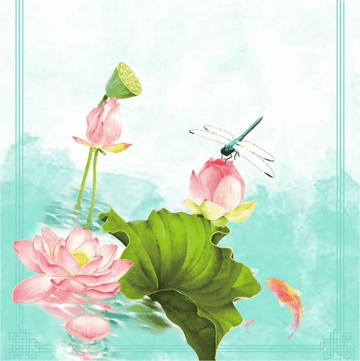 停在花蕾上的蜻蜓GIf图片素材