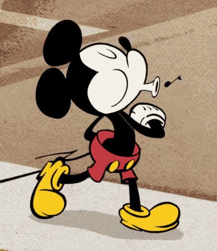 可爱的卡通米老鼠走路唱歌gif图片