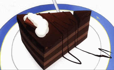 切一块块巧克力蛋糕动画图片