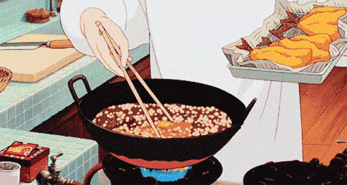 铁锅油炸美食动画图片