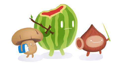 开心的水果蔬菜动画图片