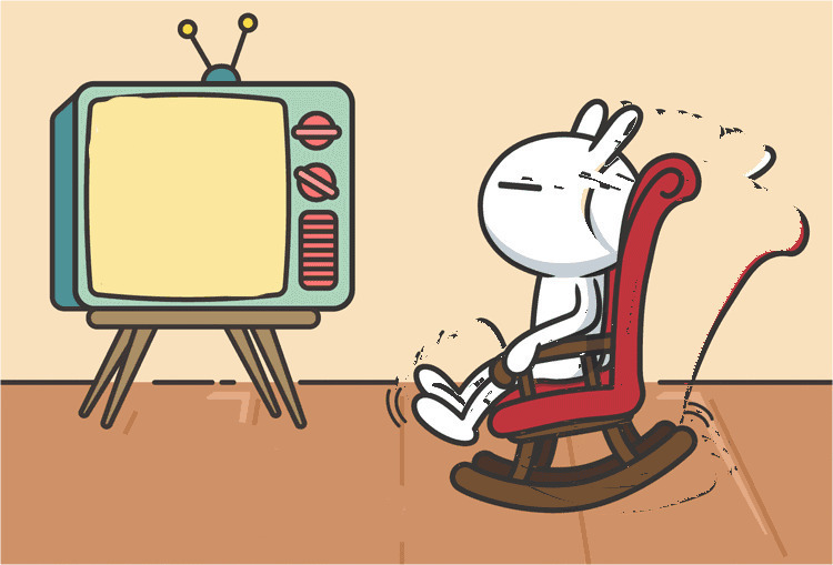 坐摇摇椅的小兔子动画图片