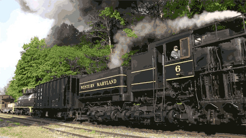 轰隆隆的火车开过动态图片