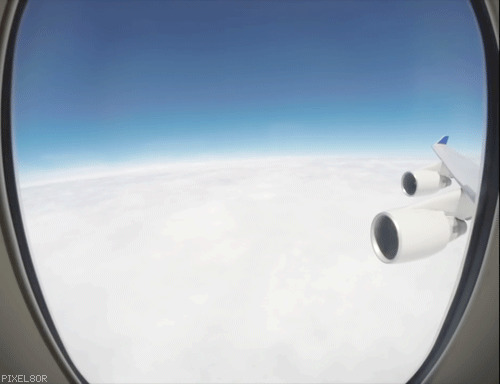 从飞机上看云海gif图片